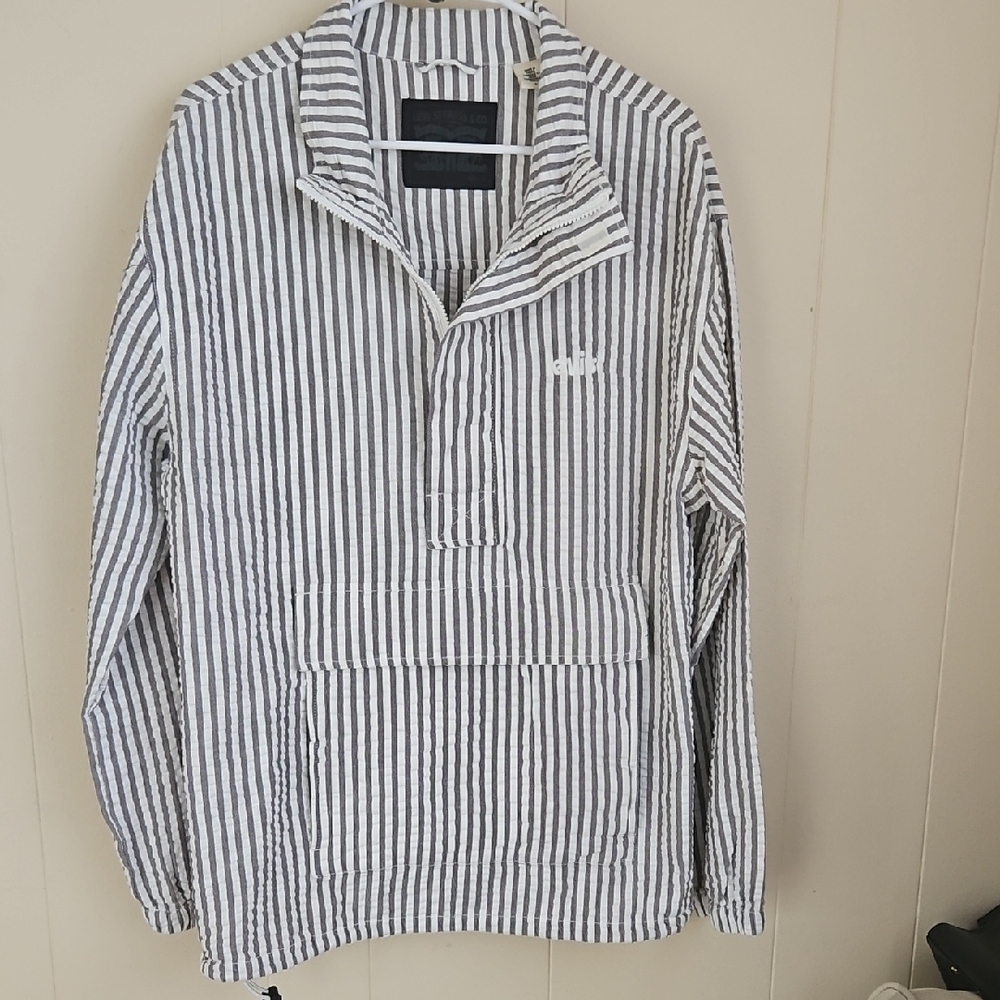 Levi's Black and White Striped Pullover Jacket
